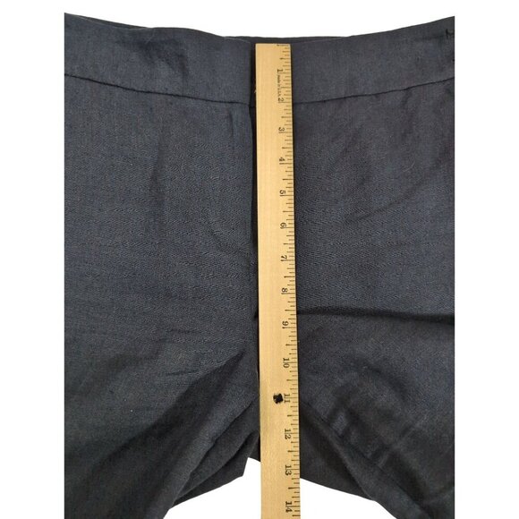 Talbots Greenwich Linen Pant Womens 4 Petite Navy Blue Wide Leg Career Casual - Picture 12 of 12